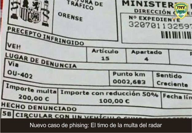 TTCS - Proteccion de dato - Phising - Multa radar